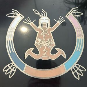 Vintage Couroc of Monterey Hopi Sun Kachina Tray | Southwest Inlay | EUC